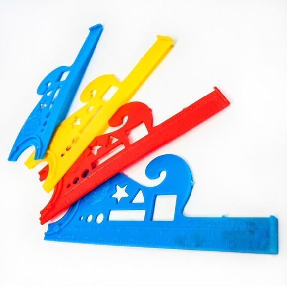 Vintage School Pencil Box Filled w/Graphing Tools & McDonald’s Stencils - Picture 7 of 11